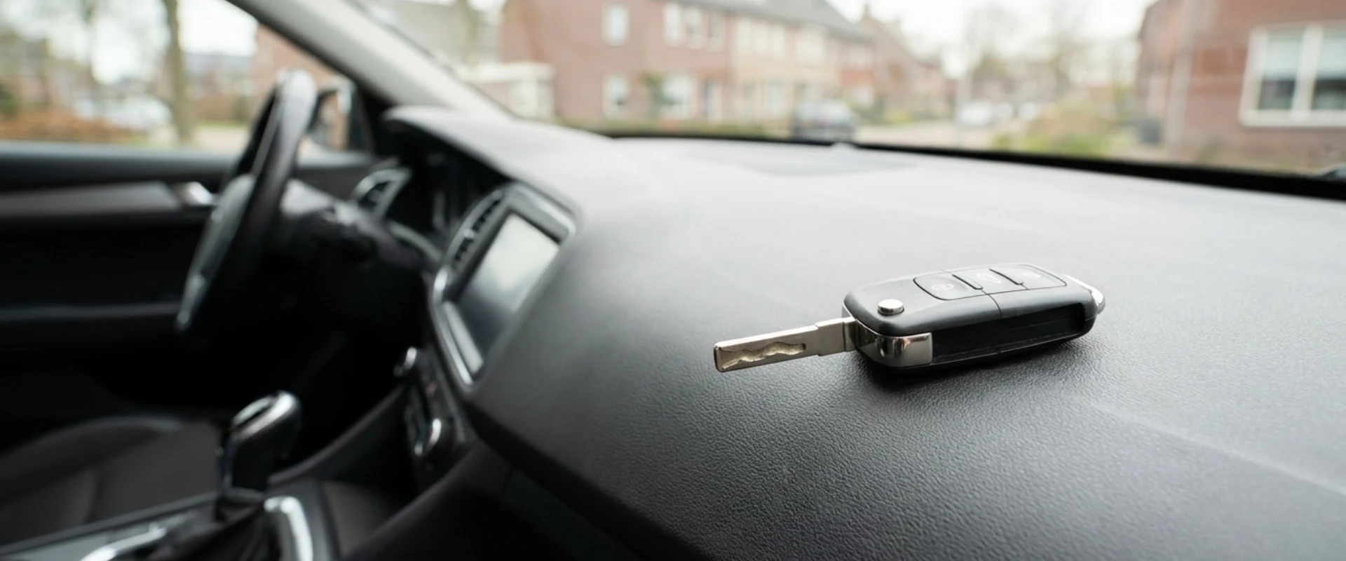 autosleutel op dashboard bij stuur