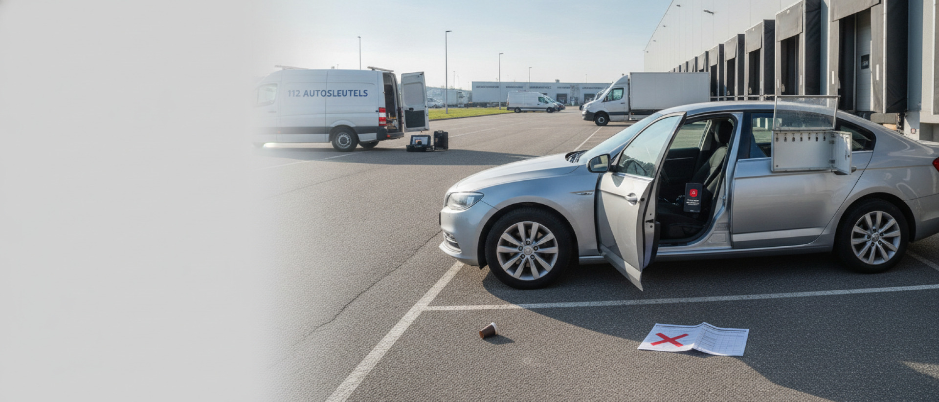 Praktijkvoorbeeld van poolauto die stilstaat door ontbrekende sleutel